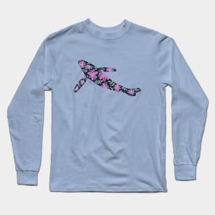 Floral Whale - Cool Colors Long Sleeve T-Shirt